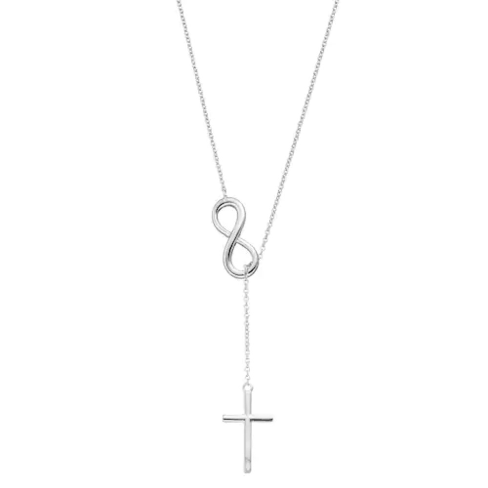 Infinity Cross Silver Necklace